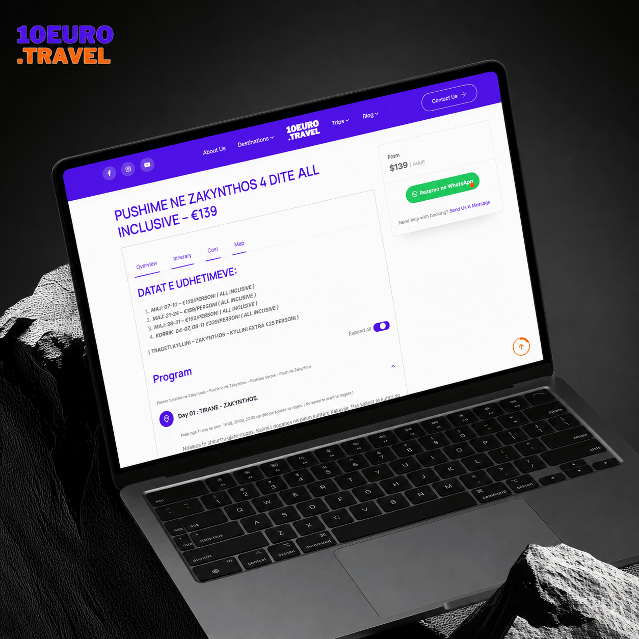 10 Euro Travel — projekt website nga Klaus Bejolli · Travel · Tourism