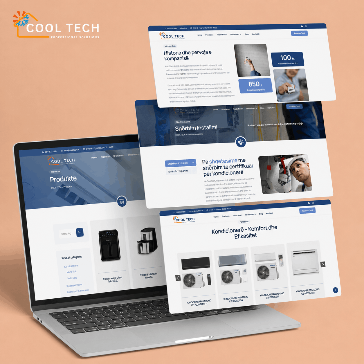 CoolTech.al — website project by Klaus Bejolli · HVAC · Technical Services