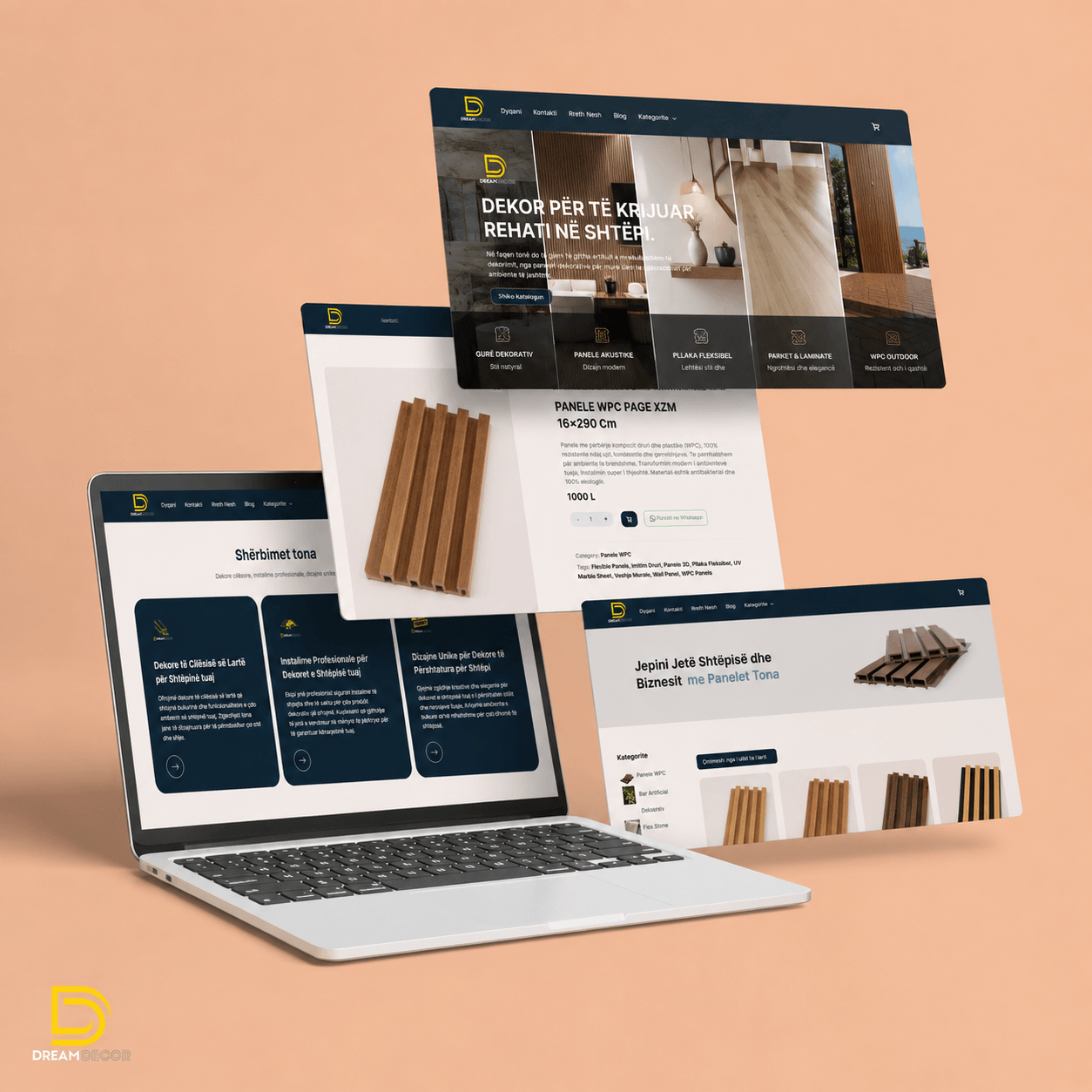 DreamDecor.al — progetto sito web di Klaus Bejolli · Interior Design · Retail