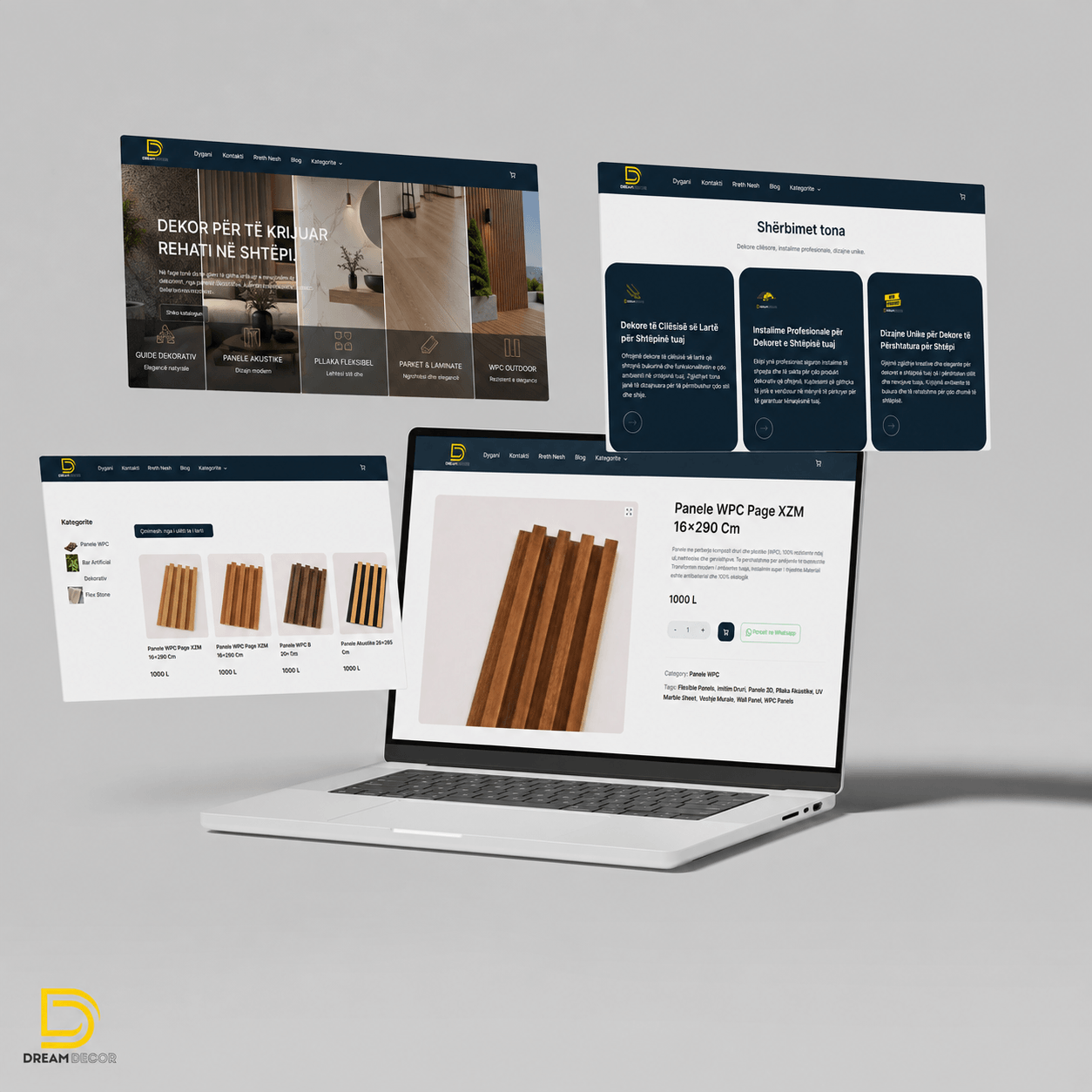 DreamDecor.al — progetto sito web di Klaus Bejolli · Interior Design · Retail