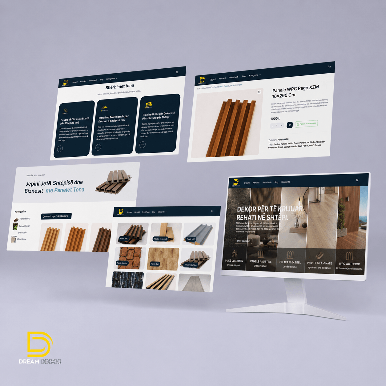 DreamDecor.al — progetto sito web di Klaus Bejolli · Interior Design · Retail