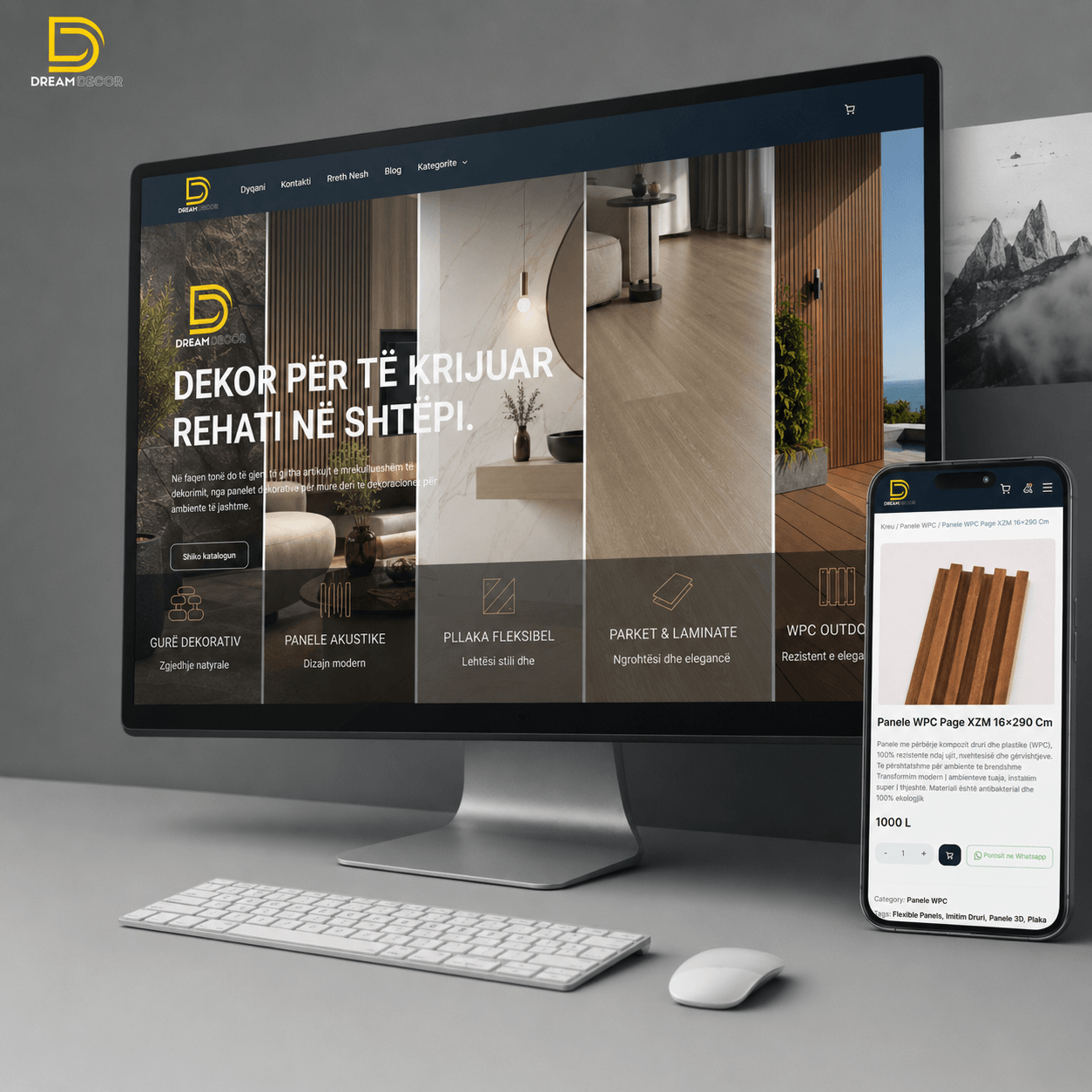 DreamDecor.al — progetto sito web di Klaus Bejolli · Interior Design · Retail