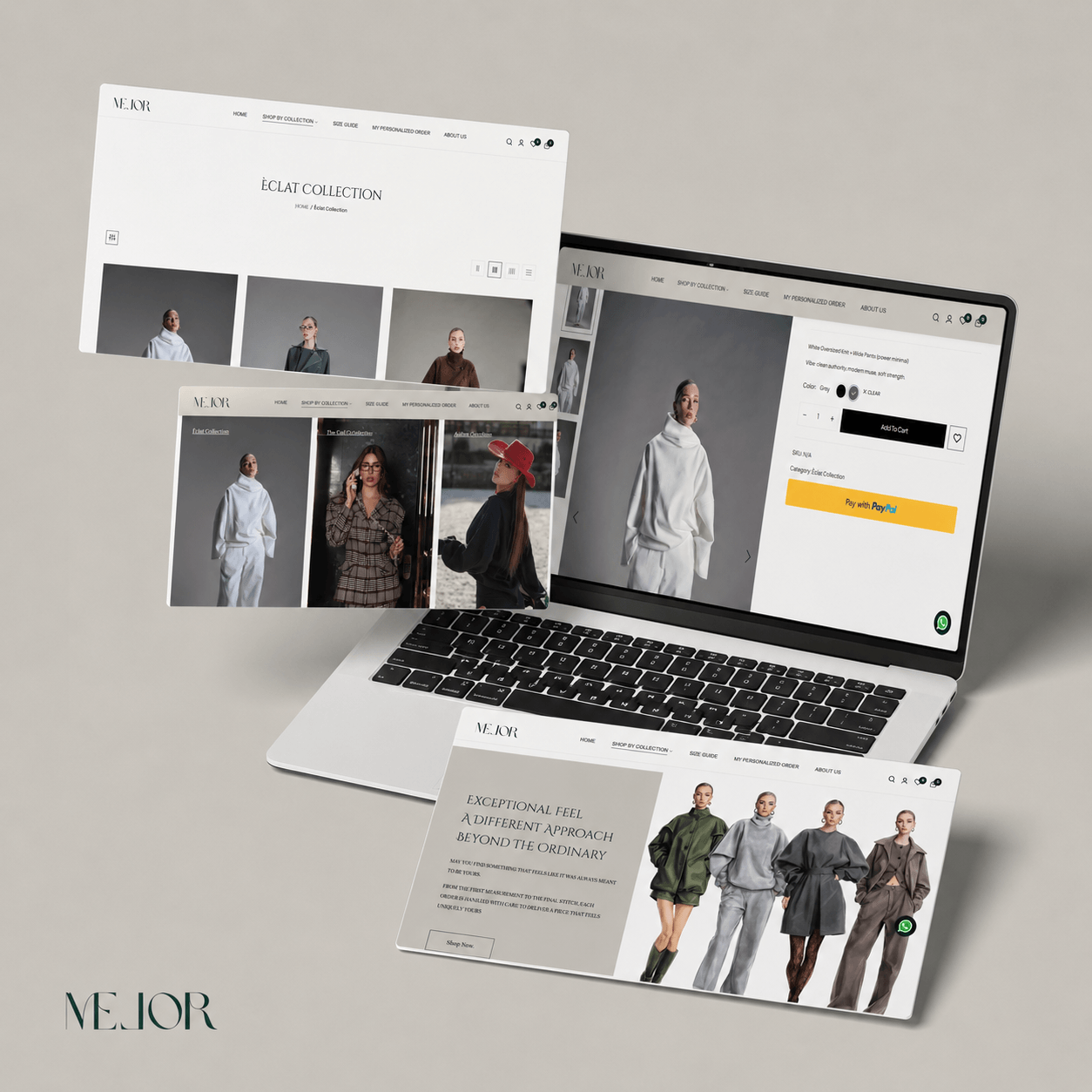 Melor Attire — progetto sito web di Klaus Bejolli · Fashion · E-commerce