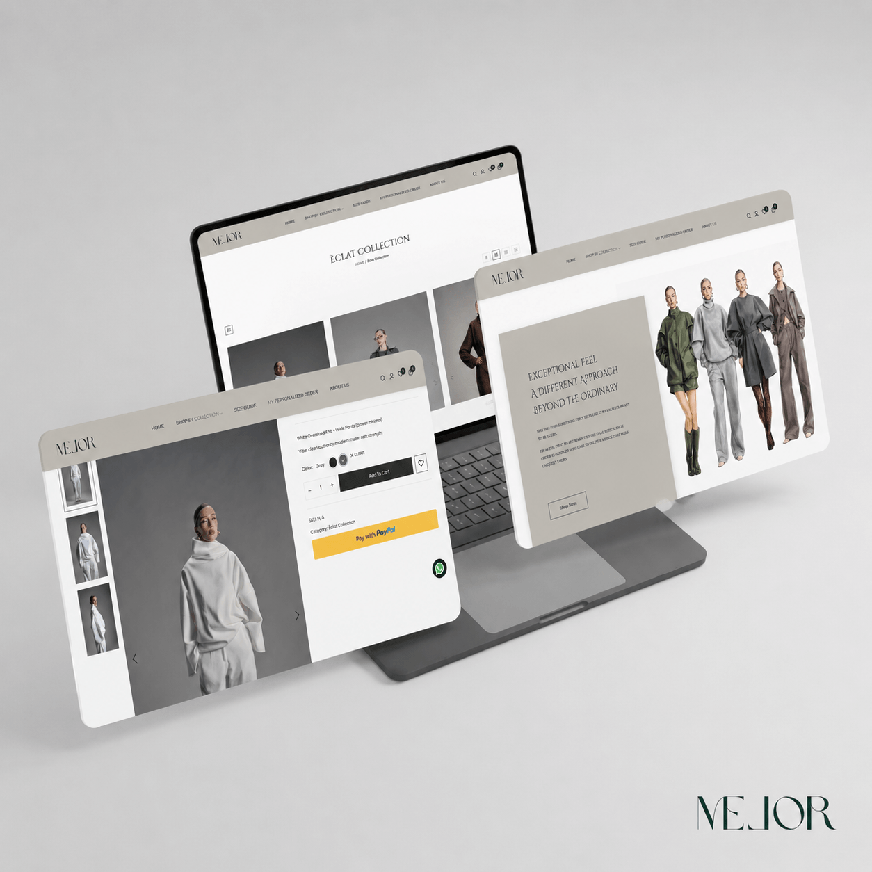 Melor Attire — progetto sito web di Klaus Bejolli · Fashion · E-commerce
