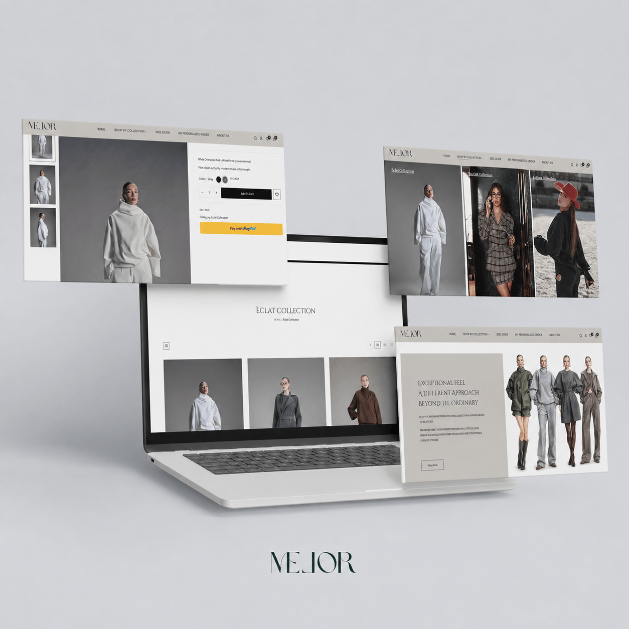 Melor Attire — progetto sito web di Klaus Bejolli · Fashion · E-commerce