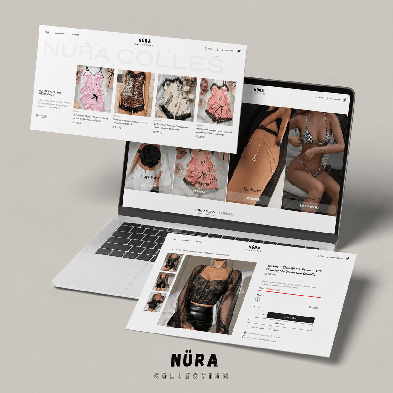 NuraCollection.al — progetto sito web di Klaus Bejolli · Fashion · E-commerce