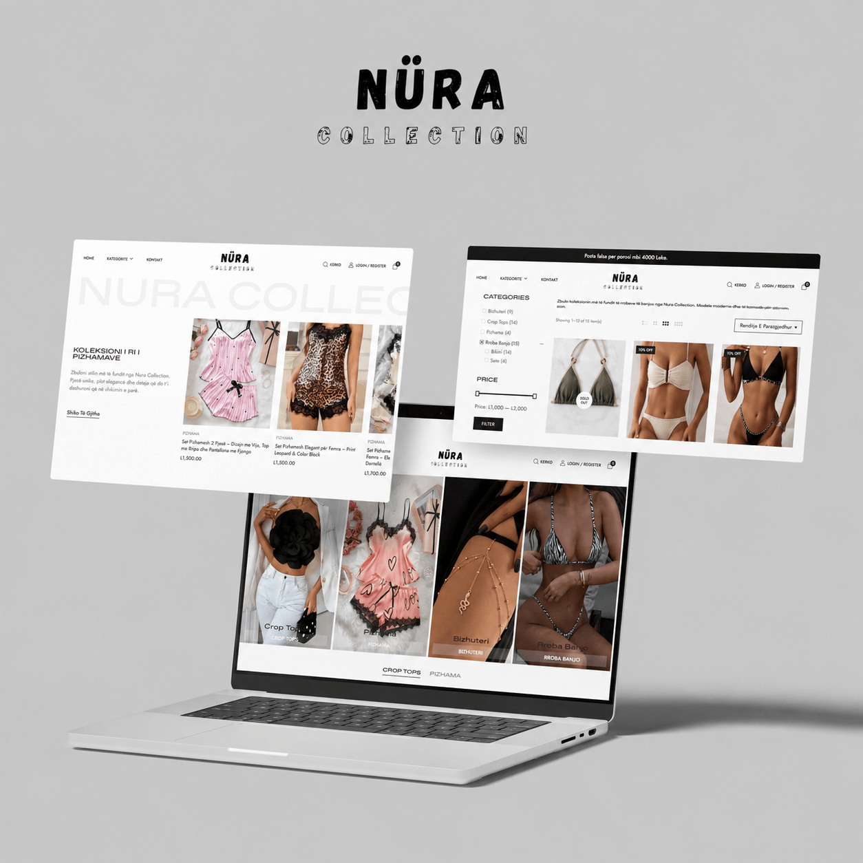 NuraCollection.al — projekt website nga Klaus Bejolli · Fashion · E-commerce