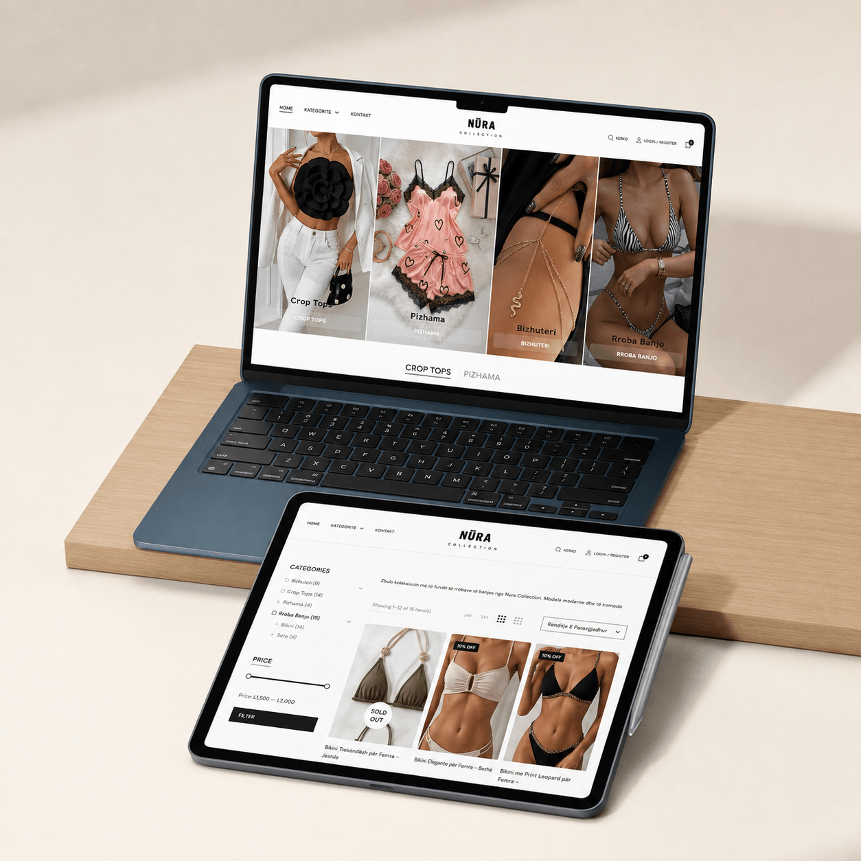 NuraCollection.al — projekt website nga Klaus Bejolli · Fashion · E-commerce
