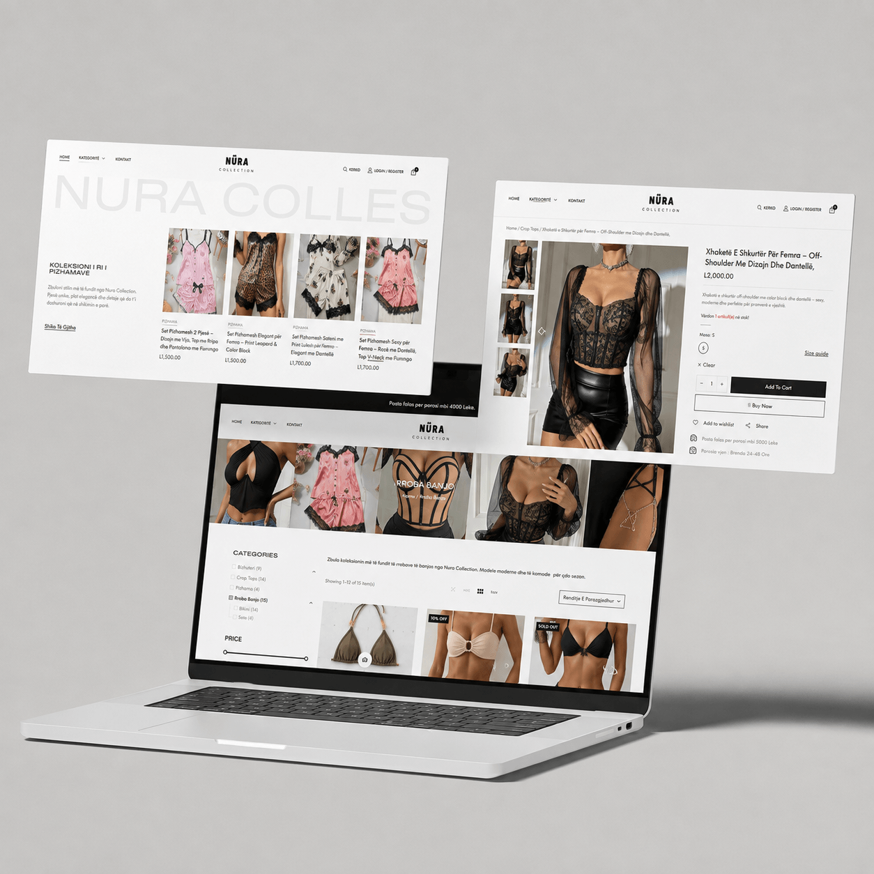 NuraCollection.al — projekt website nga Klaus Bejolli · Fashion · E-commerce