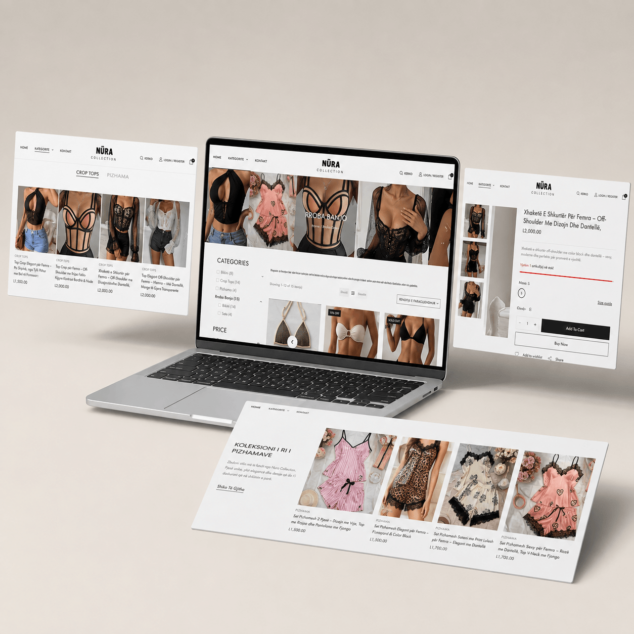 NuraCollection.al — projekt website nga Klaus Bejolli · Fashion · E-commerce