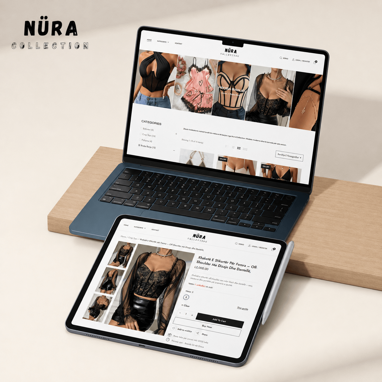 NuraCollection.al — projekt website nga Klaus Bejolli · Fashion · E-commerce