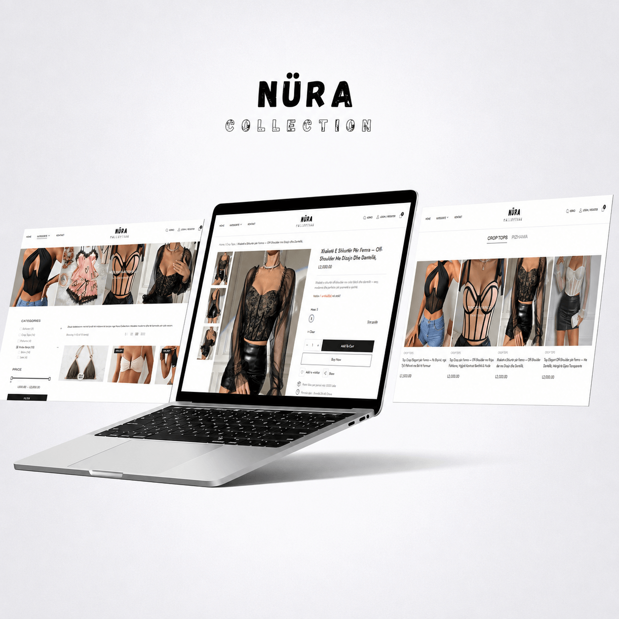NuraCollection.al — projekt website nga Klaus Bejolli · Fashion · E-commerce